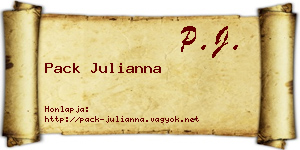 Pack Julianna névjegykártya